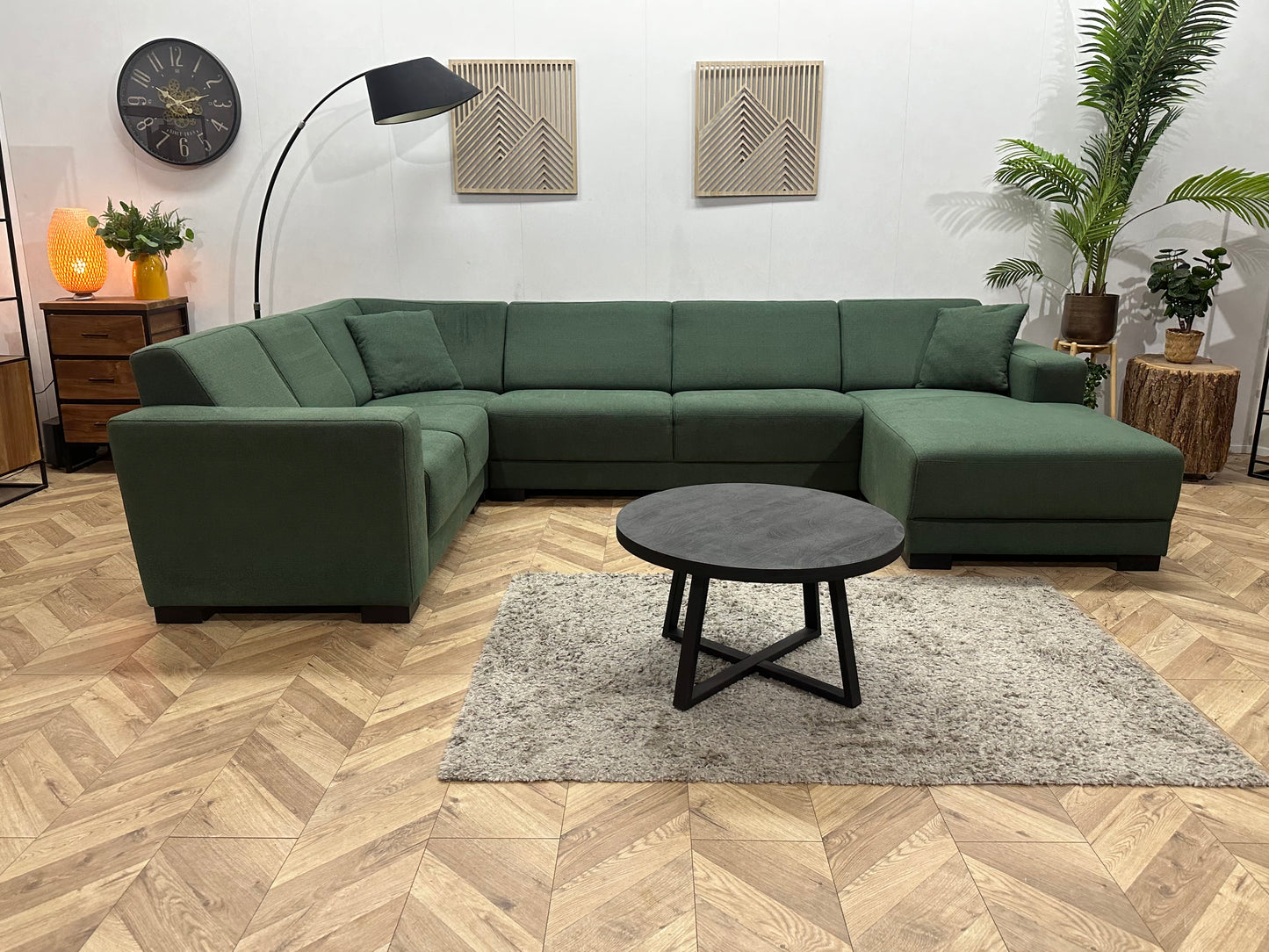 Groene U Bank ~ Vaste Kussens