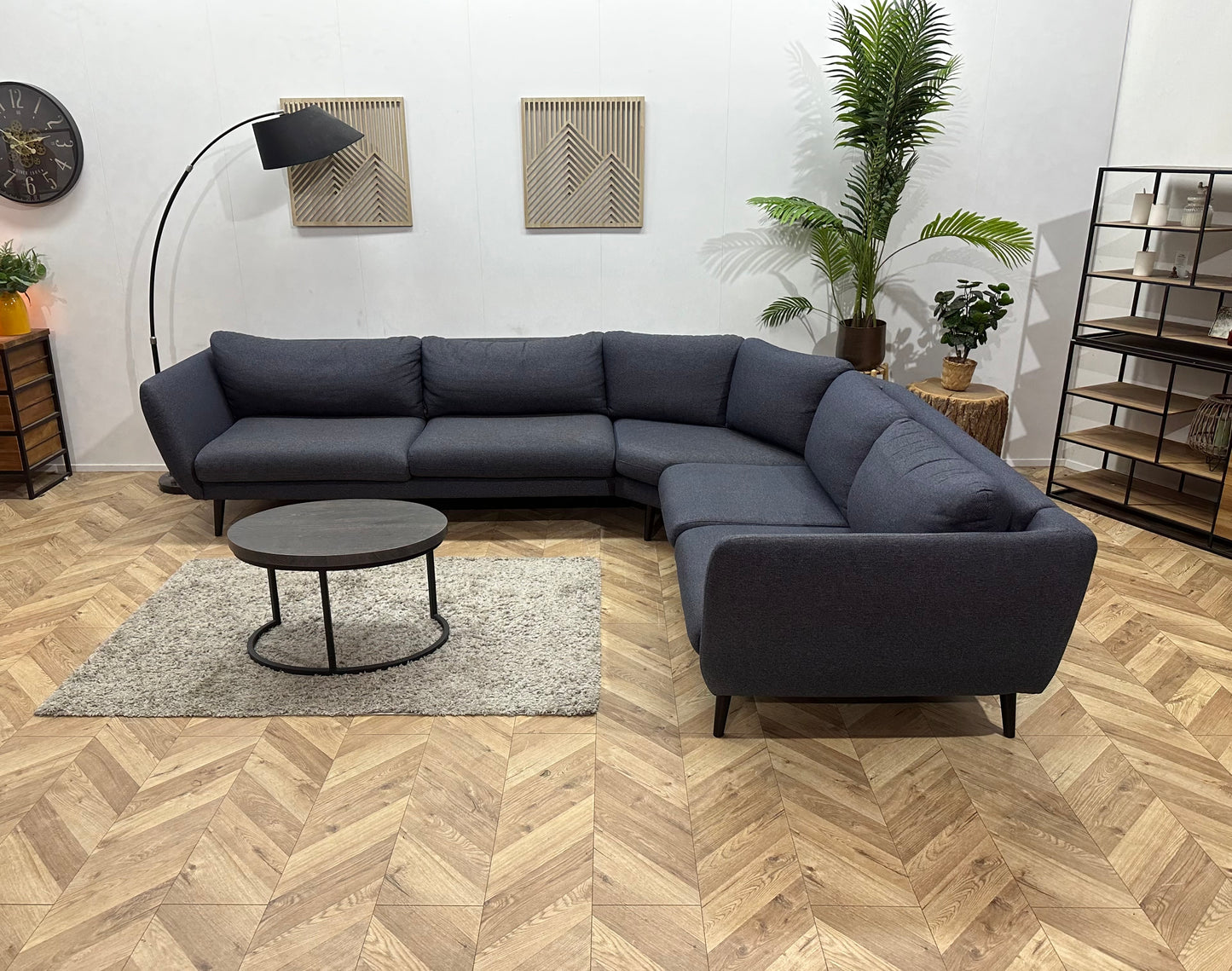 Blauwe Hoekbank ~ Losse Kussens Met Afneembare Hoezen