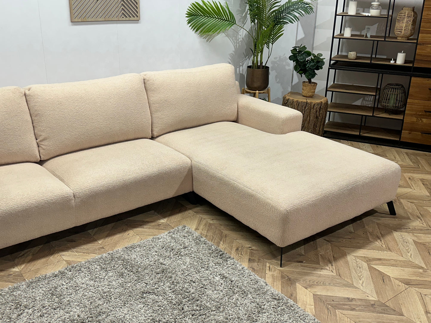 !Showroommodel! Crème Bouclé Hoekbank