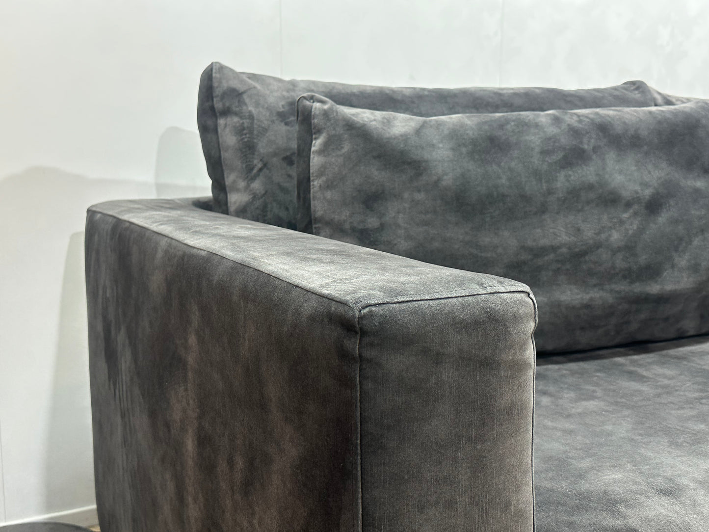 Antraciet Velvet Hoekbank ~ Losse Kussens Met Afneembare Hoezen