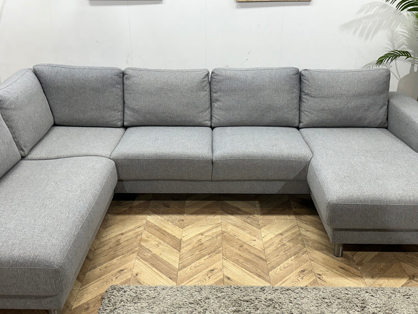 Licht Grijze U Bank ~ Losse Rugkussens Met Afneembare Hoezen