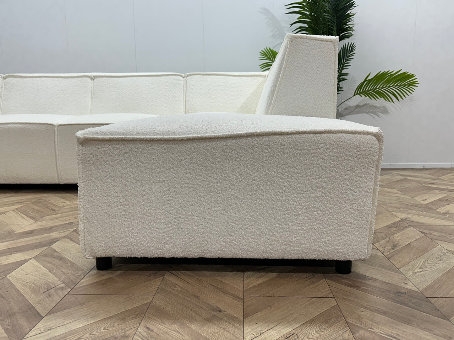 Witte Bouclé Stoffen U Bank ~ Vaste Kussens