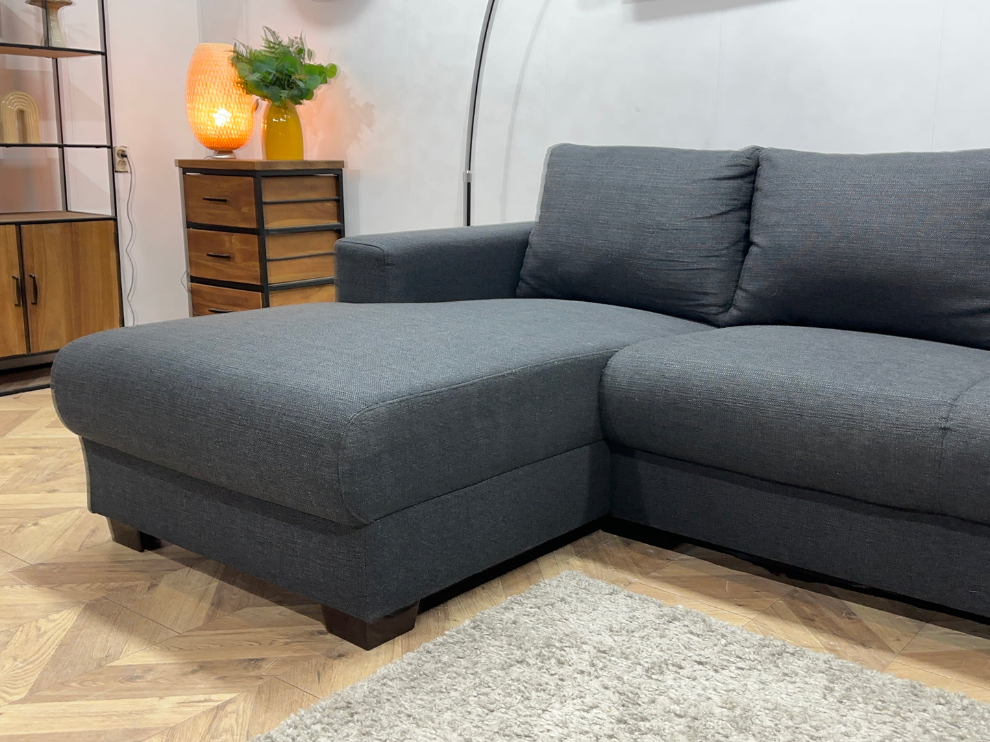 Antraciet Hoekbank ~ Losse Rugkussens Met Afneembare Hoezen