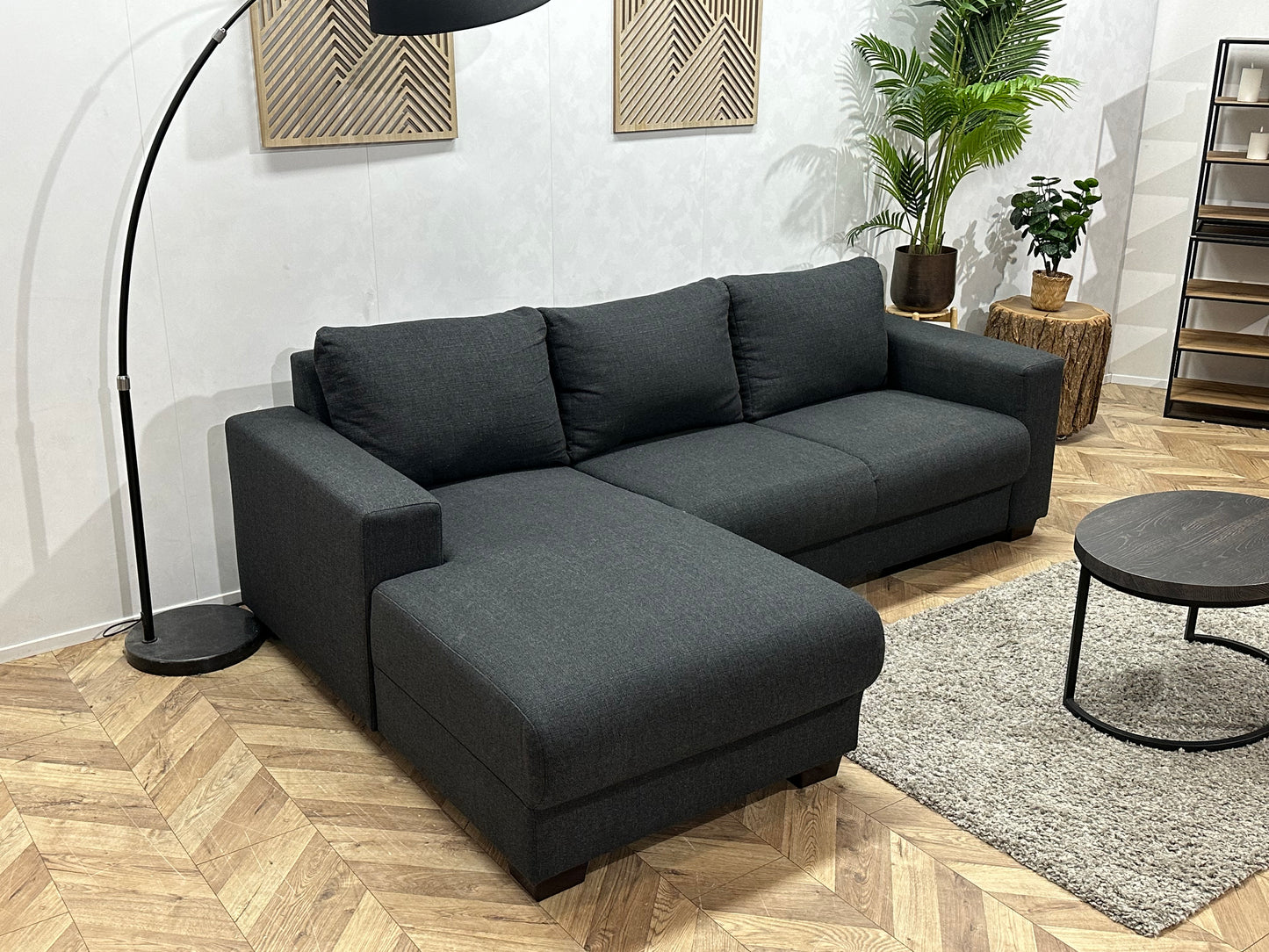 Antraciet Hoekbank ~ Losse Rugkussens Met Afneembare Hoezen