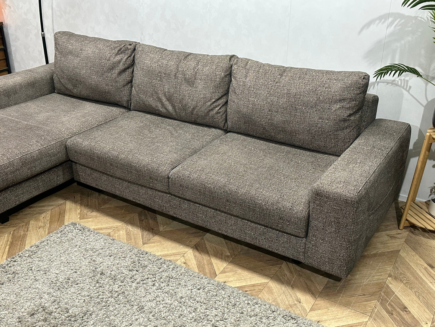 Xooon Grijze Suède Stoffen Hoekbank