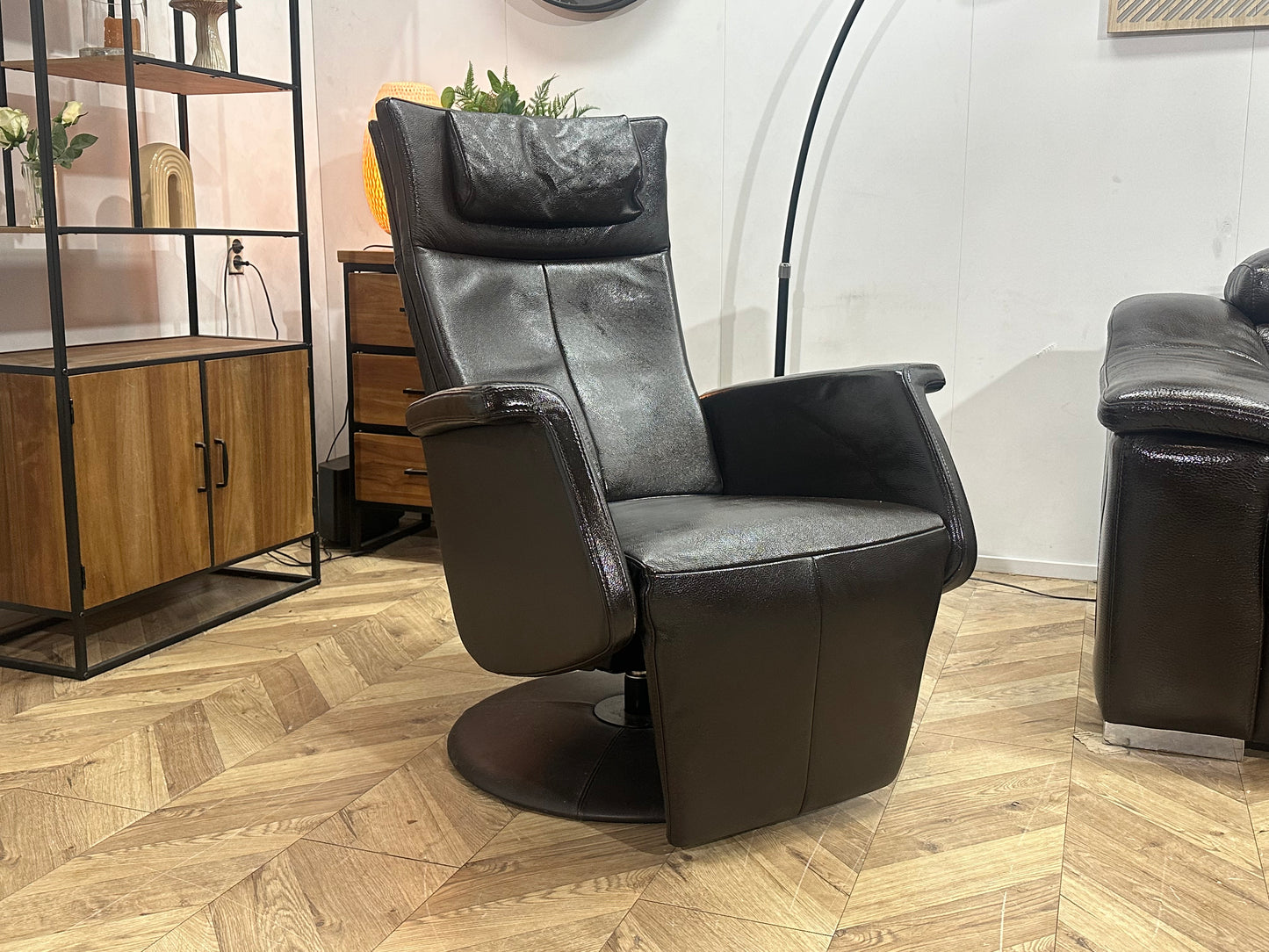 Bruine Echt Lederen 3-Zits Bank Inc Fauteuil ~ Geïmpregneerd