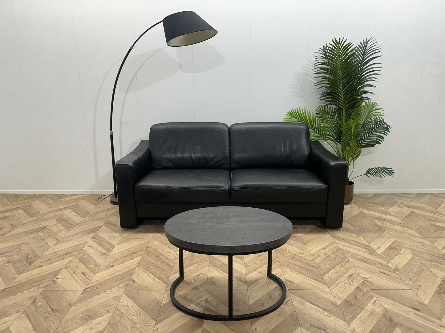 Zwart Echt Lederen 2.5-Zits Bank ~ Vaste Kussens