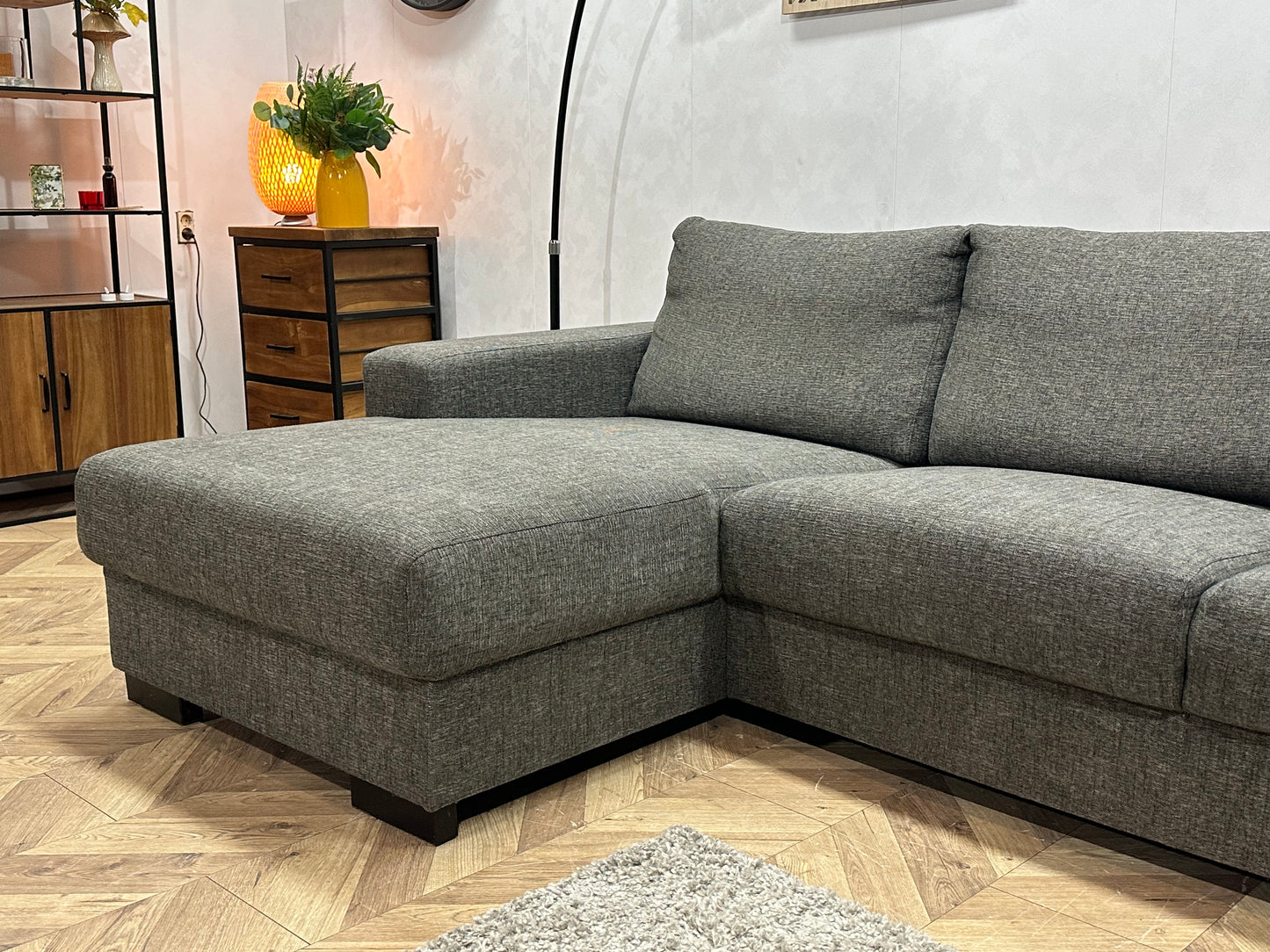 Antraciet Hoekbank ~ Losse Rugkussens Met Afneembare Hoezen