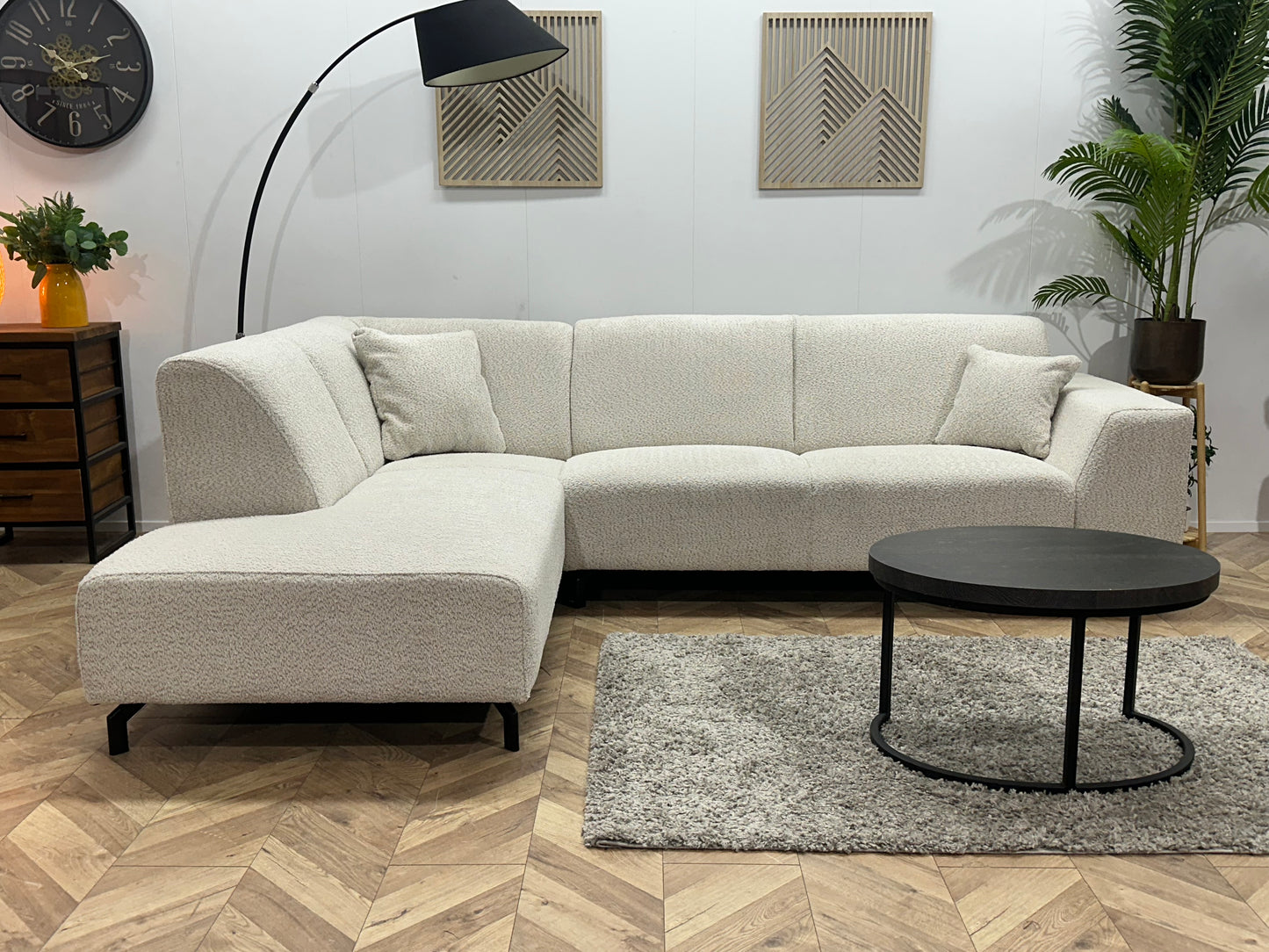 !Showroommodel! Witte Bouclé Hoekbank