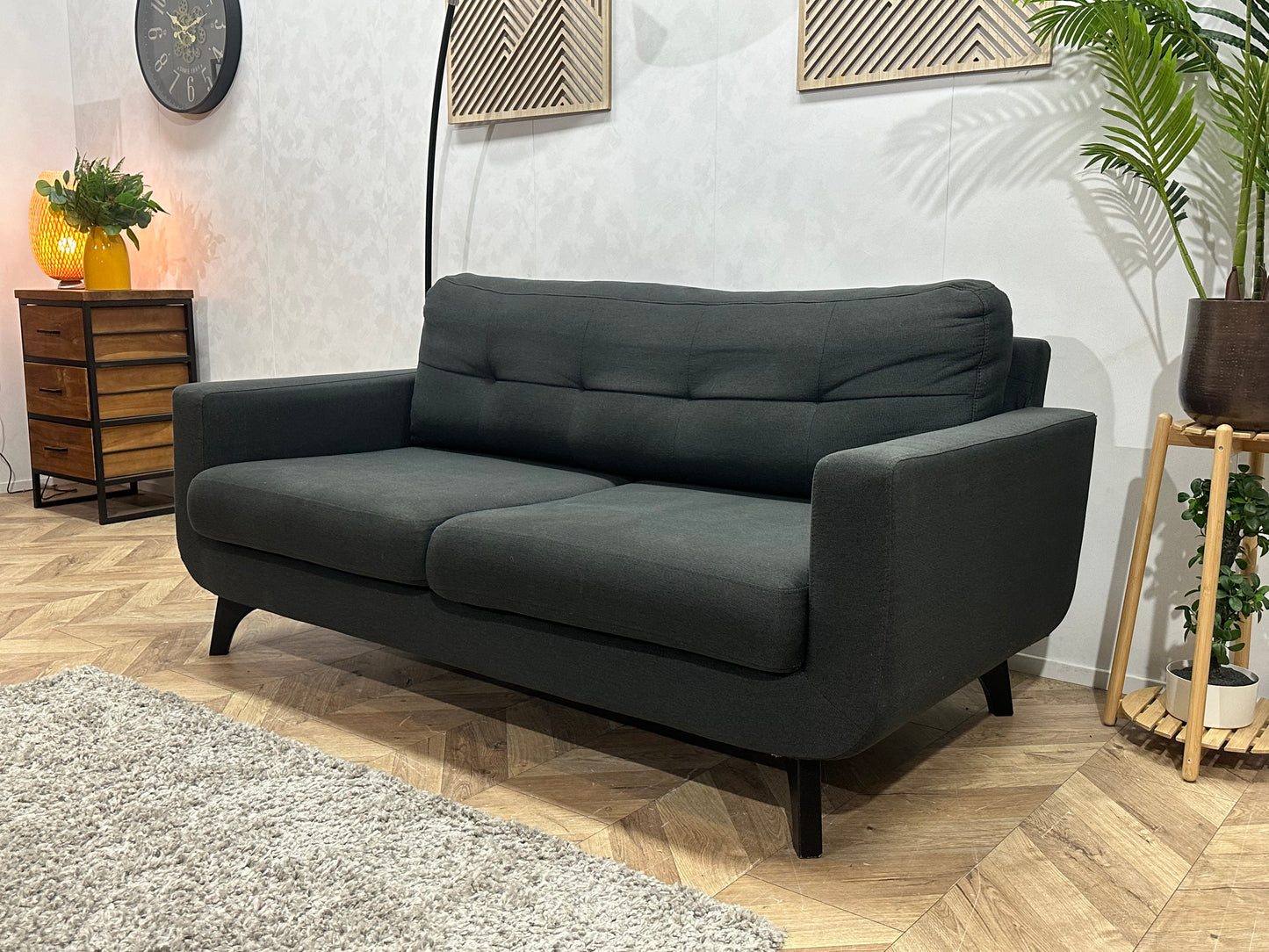 Antraciet 2.5-Zits Bank ~ Losse Kussens Met Afneembare Hoezen