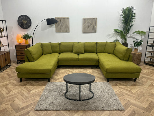 Goossens Groene U Bank ~ Losse Kussens Met Afneembare Hoezen