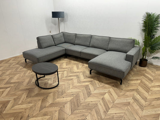 Grijze U Bank ~ Losse Rugkussens Met Afneembare Hoezen