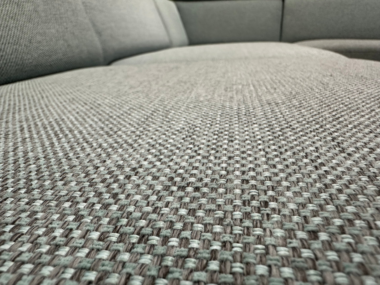 Montèl Licht Blauwe Hoekbank ~ Verstelbare Hoofdsteunen