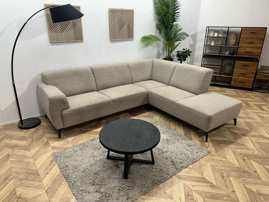 H&H Grijze Hoekbank ~ Vaste Kussens