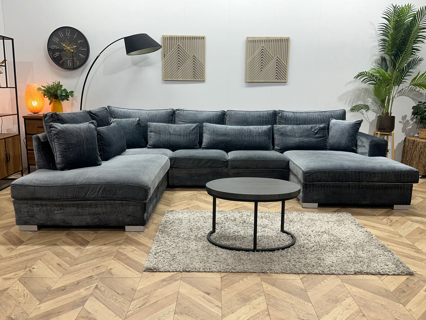 Blauwe Croco Stoffen U Bank ~ Losse Kussens Met Afneembare Hoezen