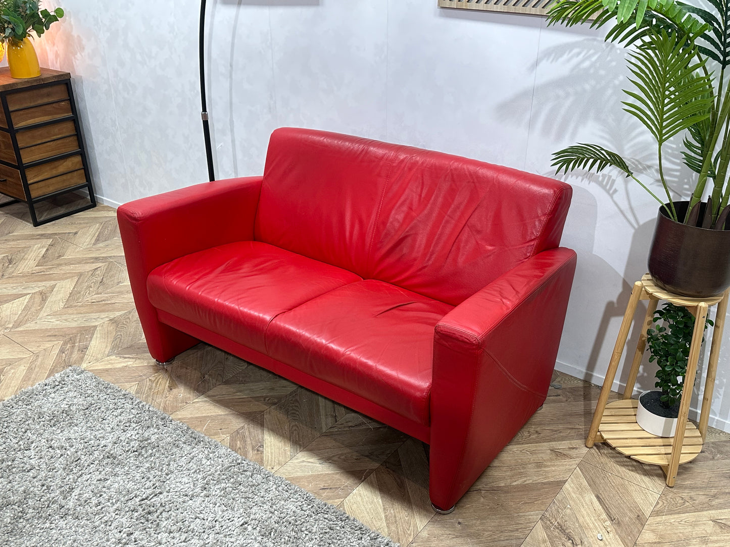 Montèl Rode Echt Lederen 2-Zits Bank ~ Inruilvoordeel