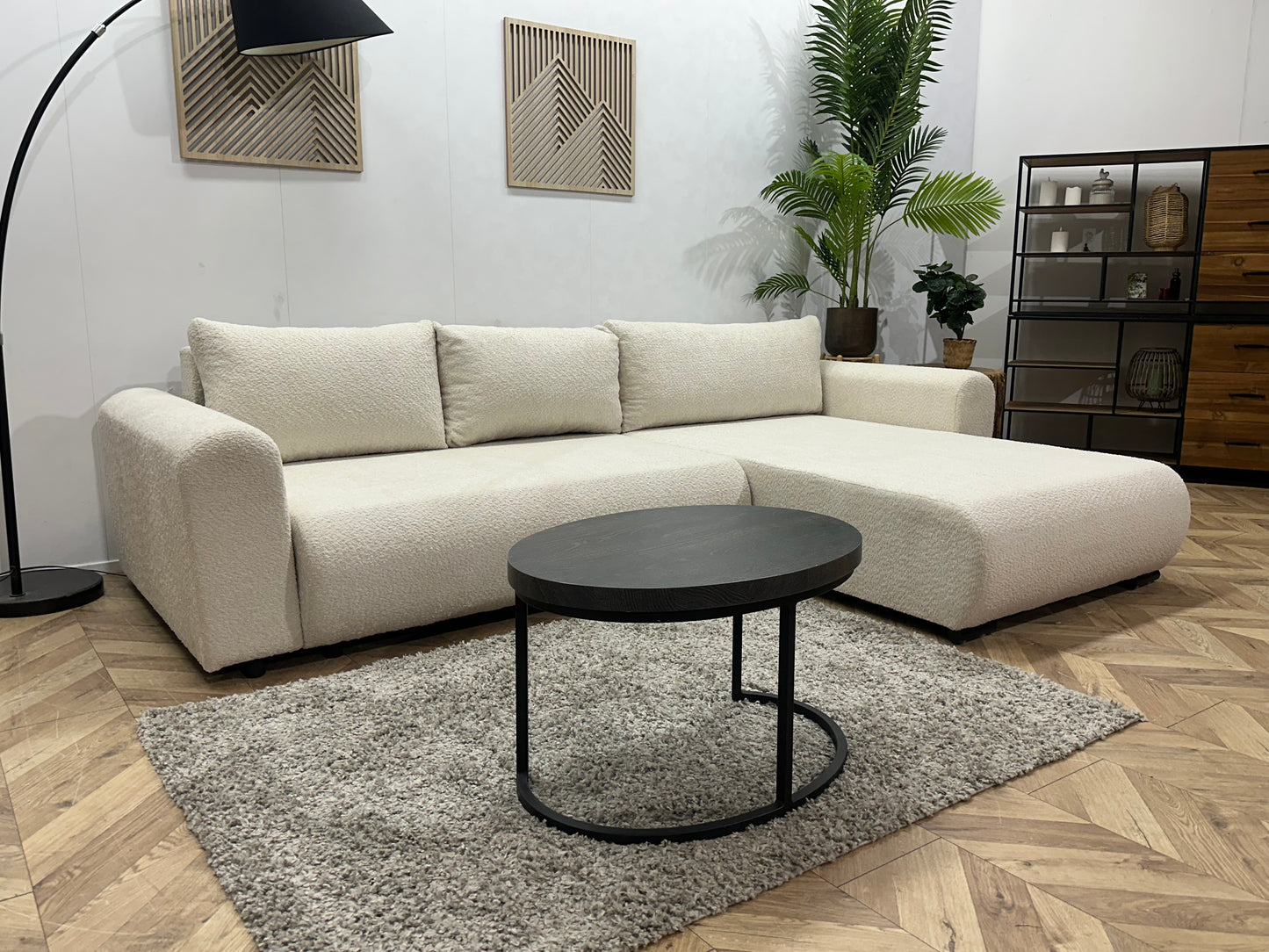 !Showroommodel! Witte Bouclé Hoekbank