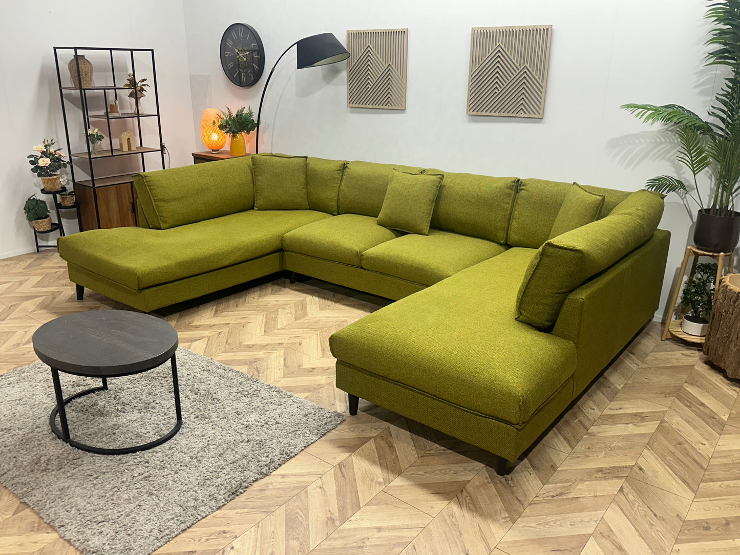 Goossens Groene U Bank ~ Losse Kussens Met Afneembare Hoezen