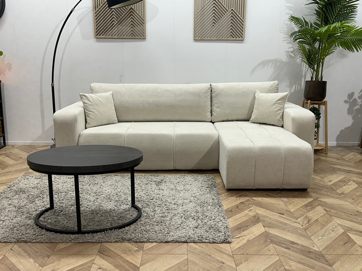 !Showroommodel! Witte Velvet Hoekbank