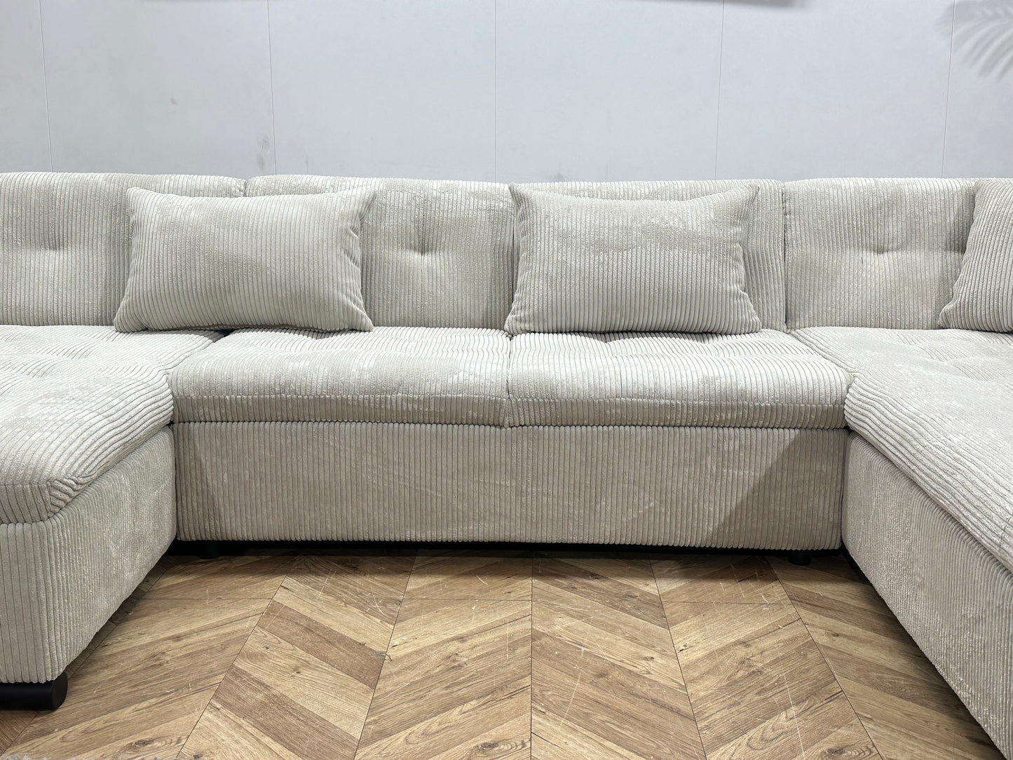 !Showroommodel! Witte Ribstof U Bank