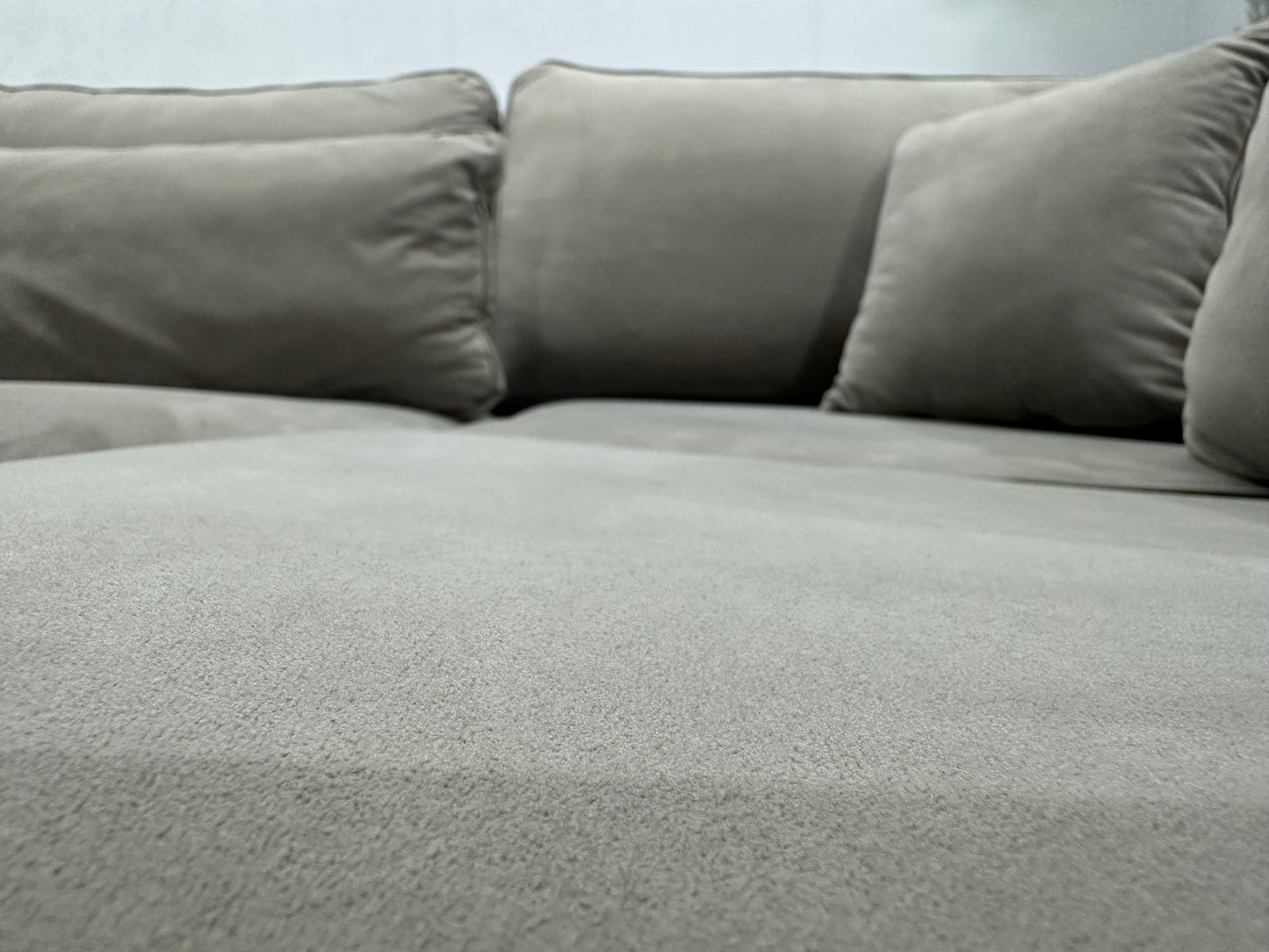 Beige Velvet U Bank ~ Losse Kussens Met Afneembare Hoezen
