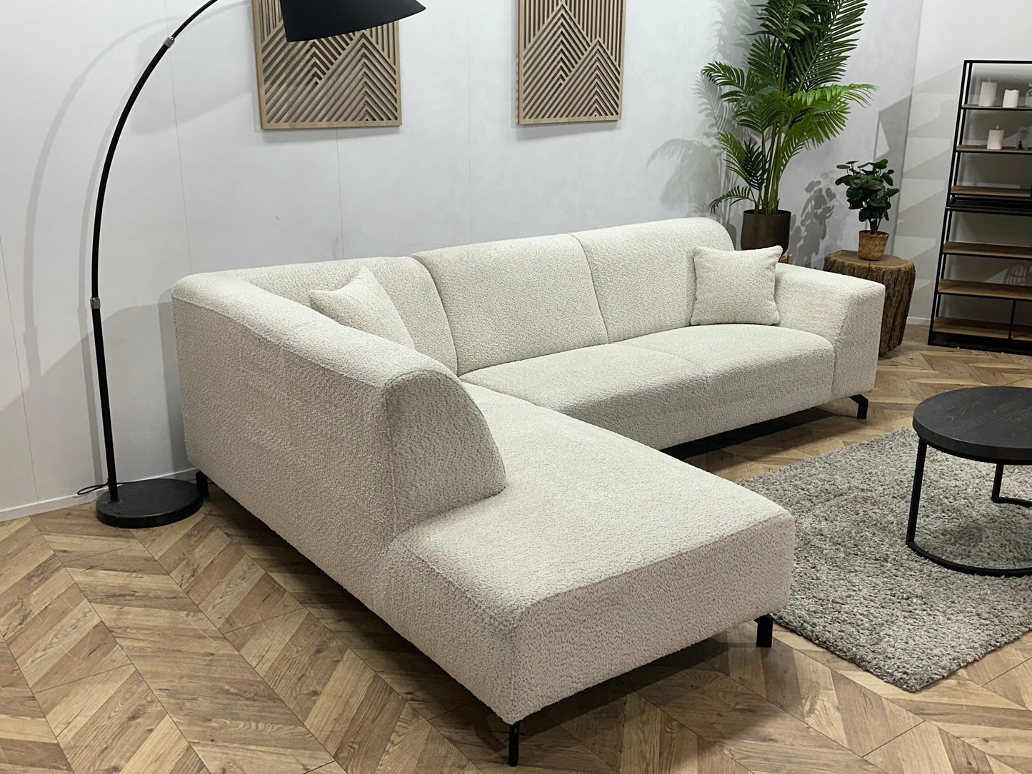 !Showroommodel! Witte Bouclé Hoekbank