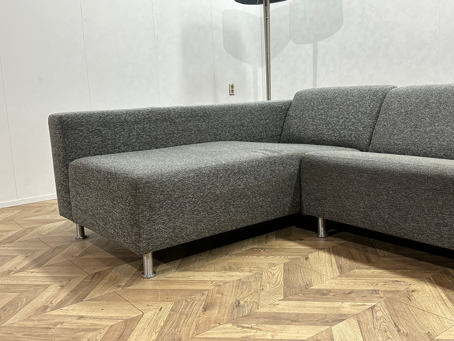 Antraciet Hoekbank Inc Hocker ~ Vaste Kussens