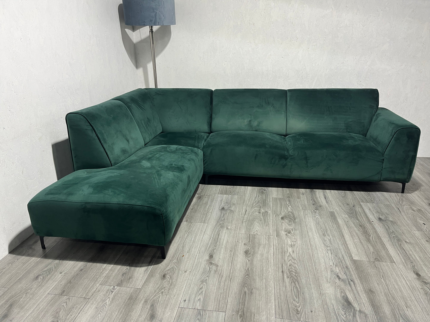 Donker Groene Velvet Hoekbank