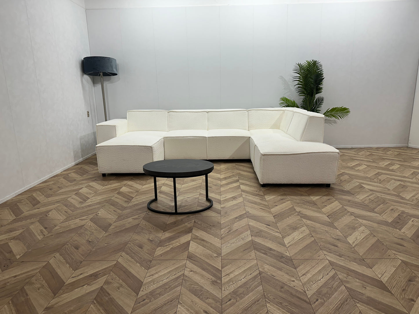 Witte Bouclé Stoffen U Bank ~ Vaste Kussens