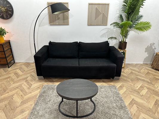 Zwarte Ribstof 2.5-Zits Bank ~ Inruilvoordeel