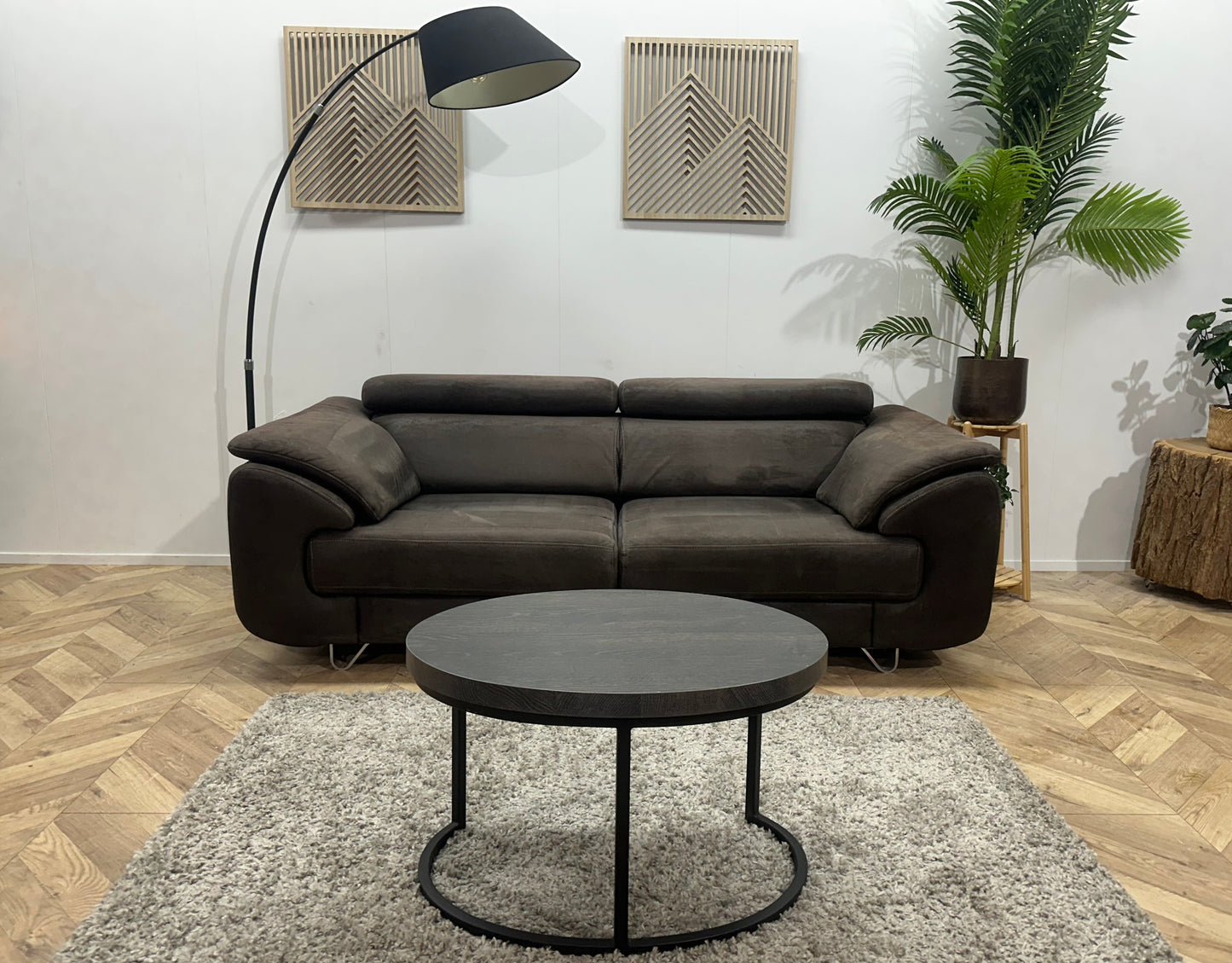 H&H Antraciet 2.5-Zits Bank ~ Verstelbare Hoofdsteunen