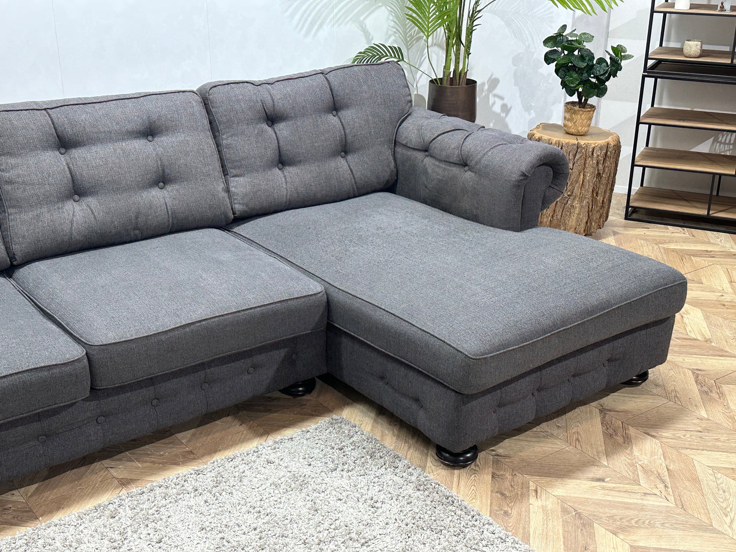 Antraciet Hoekbank ~ Losse Kussens Met Afneembare Hoezen