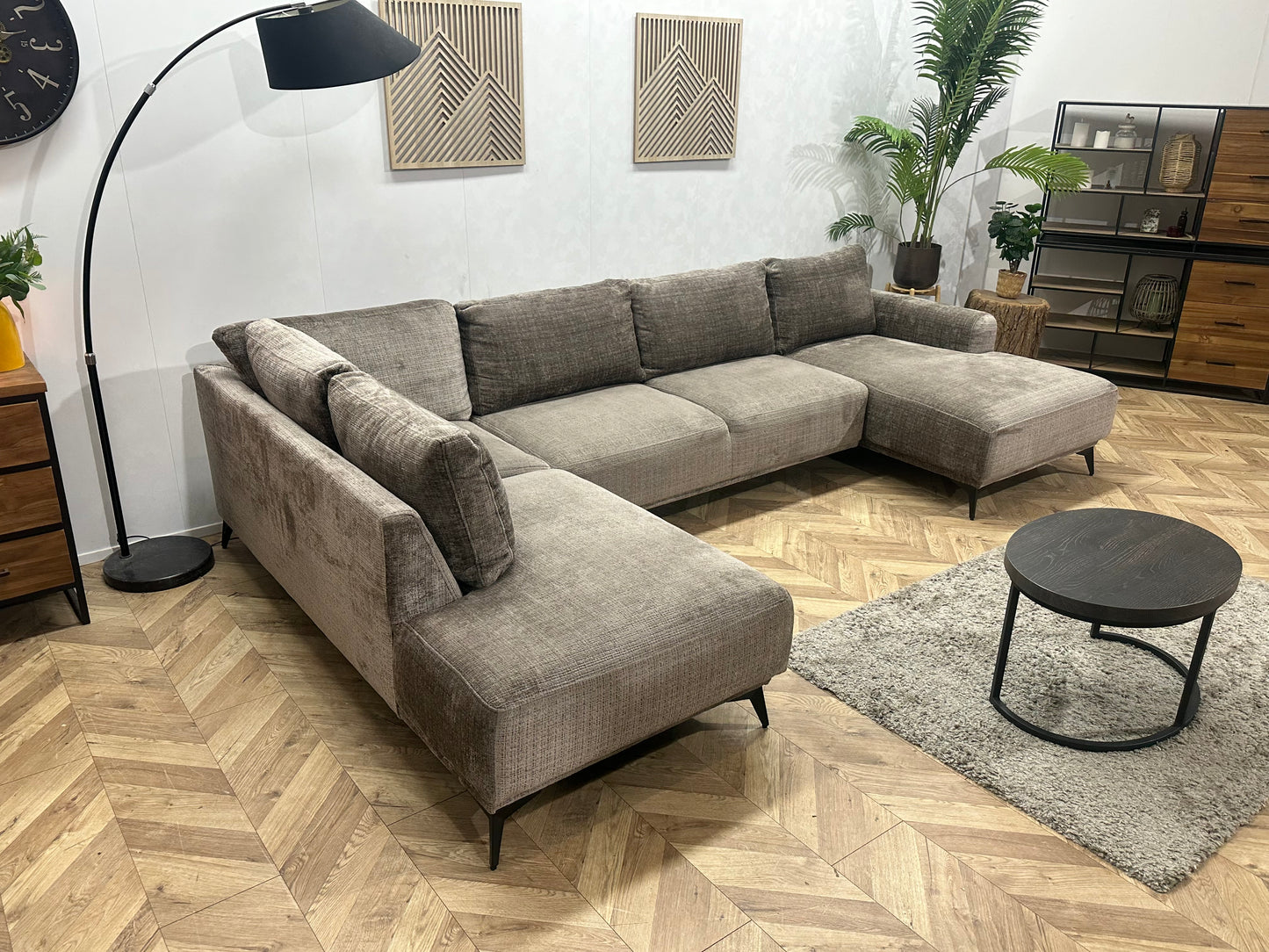 Bruine Cremona Stoffen U Bank ~ Losse Rugkussens Met Afneembare Hoezen