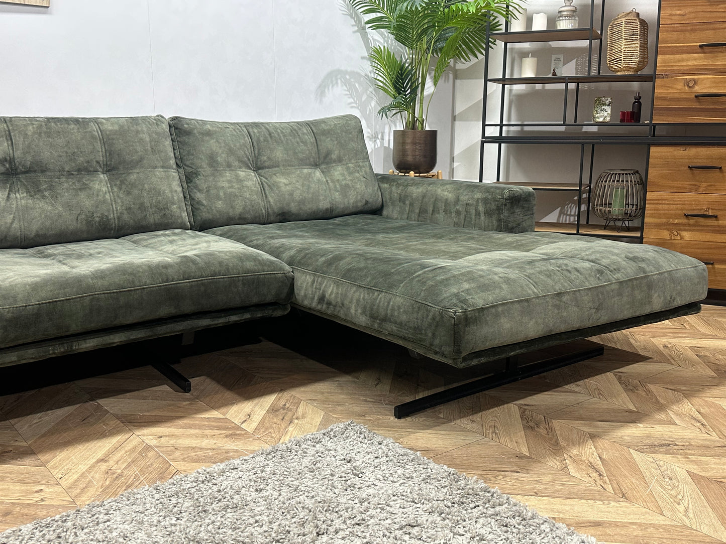 Groene Velvet U Bank ~ Losse Kussens Met Afneembare Hoezen