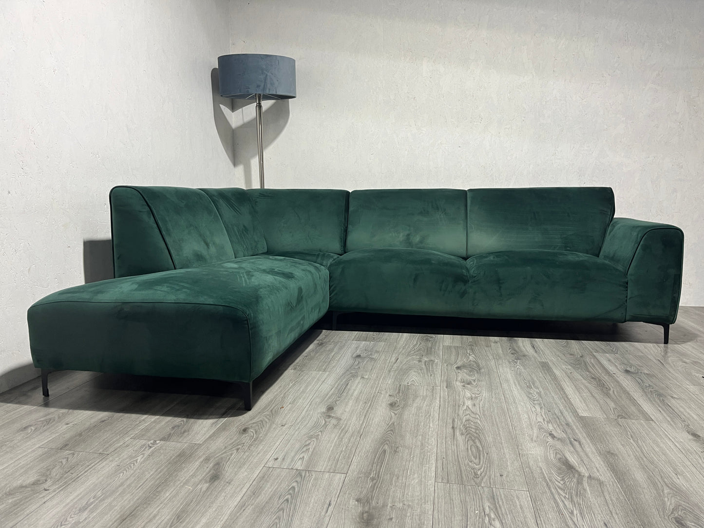 Donker Groene Velvet Hoekbank