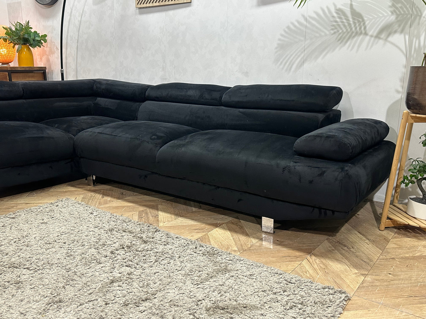 Zwarte Velvet Hoekbank ~ Inruilvoordeel