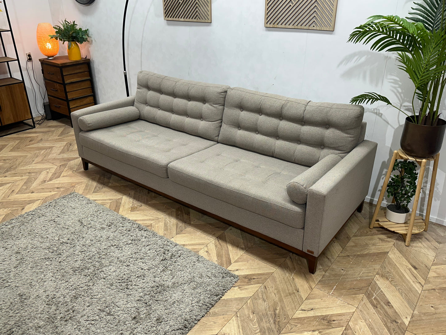 X5 Home Beige/Grijze 2.5-Zits Bank ~ Losse Kussens Met Afneembare Hoezen