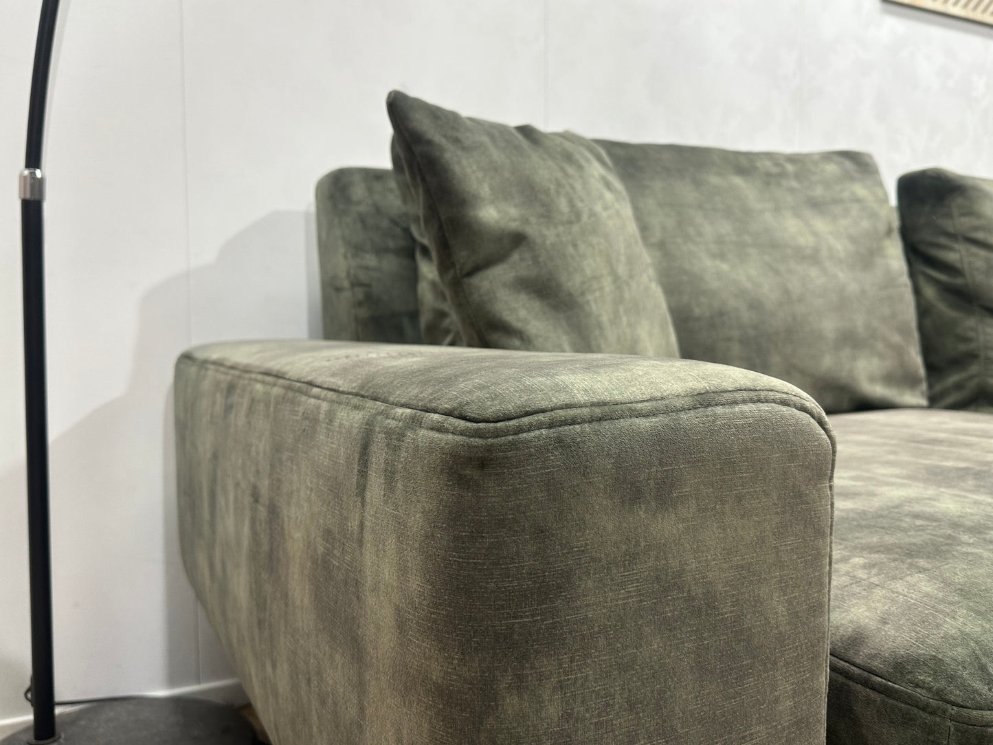 Passe Partout Groene Velvet Ruime Hoekbank Inc Fauteuil ~ Losse Kussens Met Afneembare Hoezen