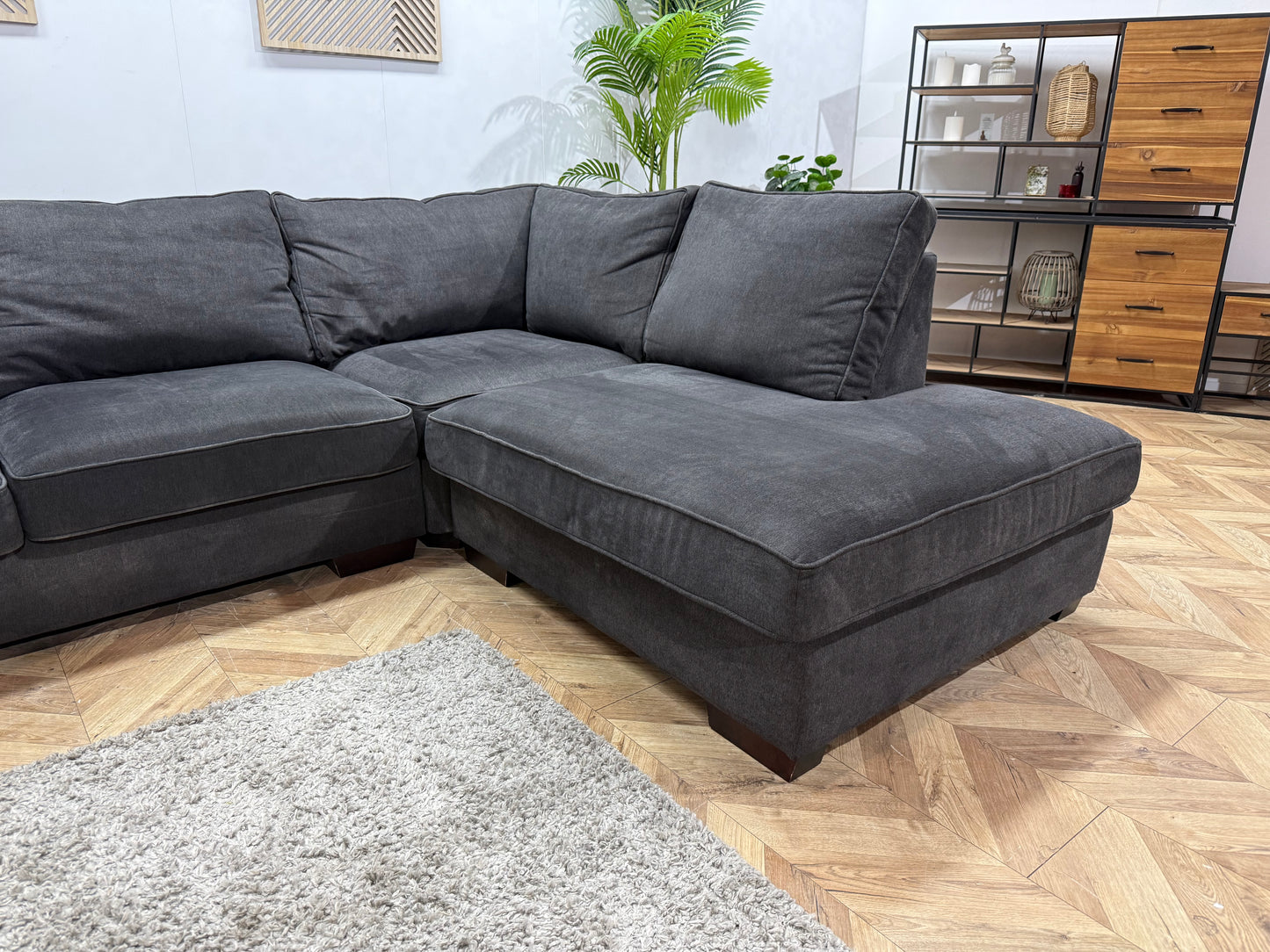 Urban Sofa Suède Antraciet Hoekbank ~ Losse Kussens Met Afneembare Hoezen