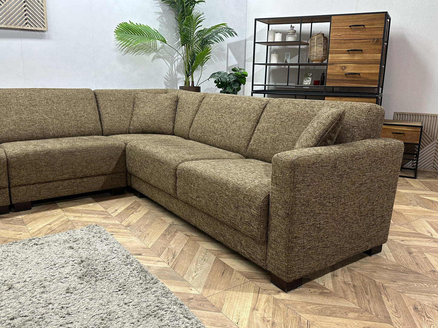 Bruine Ruime Hoekbank Inc Fauteuil ~ Meerdere Opstellingen