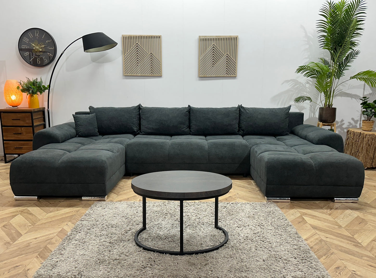 !Showroommodel! Antraciet Velvet U Bank