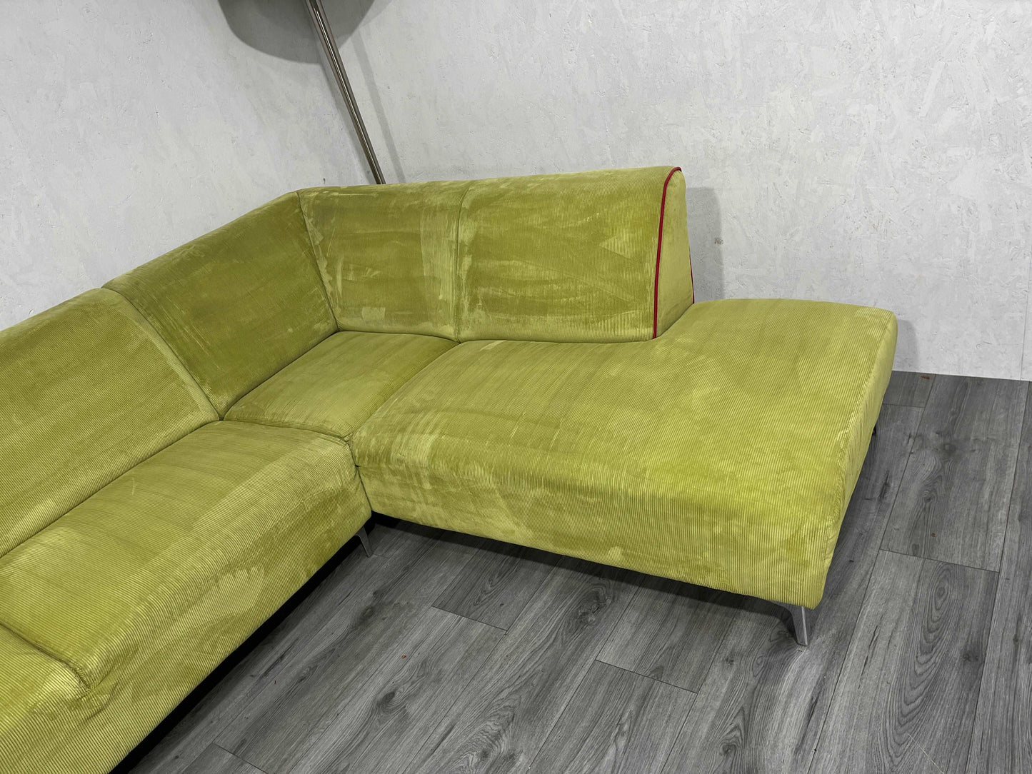 Groene Ribstof Hoekbank