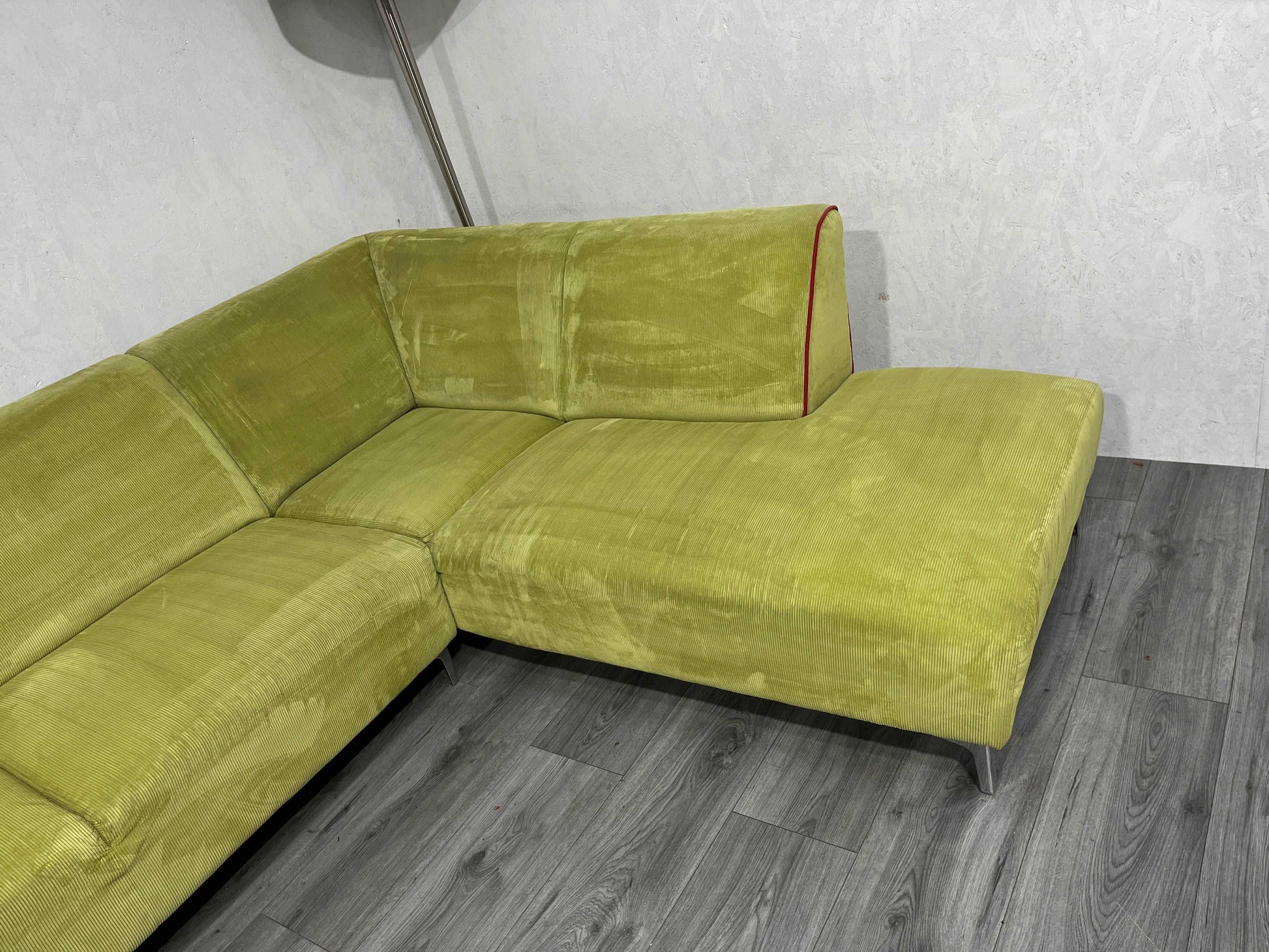 Groene Ribstof Hoekbank