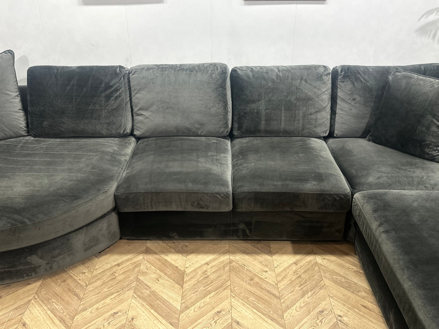 Urban Sofa Antraciet Design Velvet U Bank ~ Losse Kussens Met Afneembare Hoezen