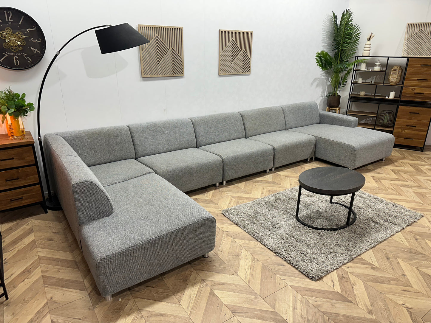 Licht Grijze Ruime U Bank ~ Vaste Kussens