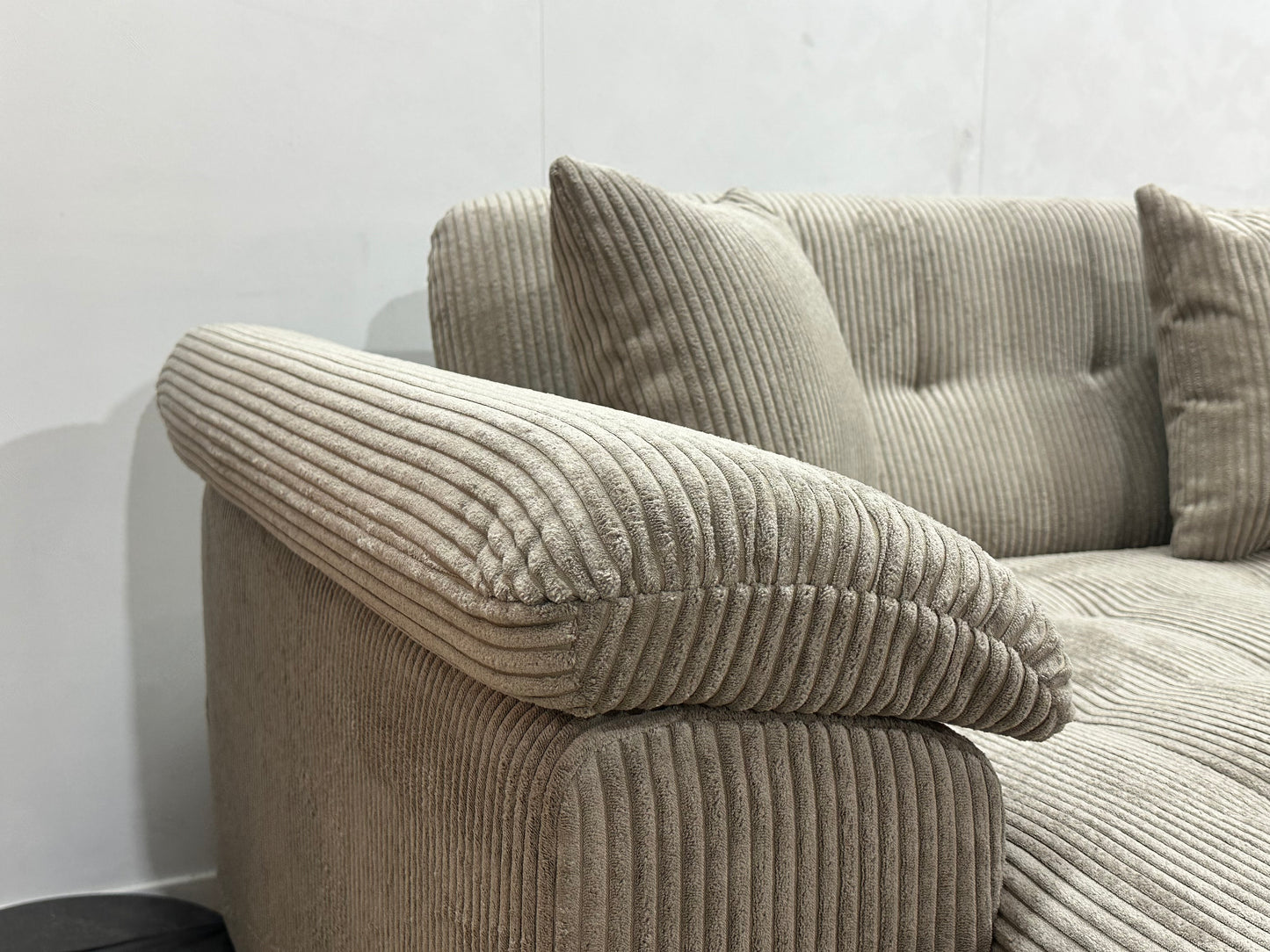 !Showroommodel! Licht Bruine Ribstof U Bank