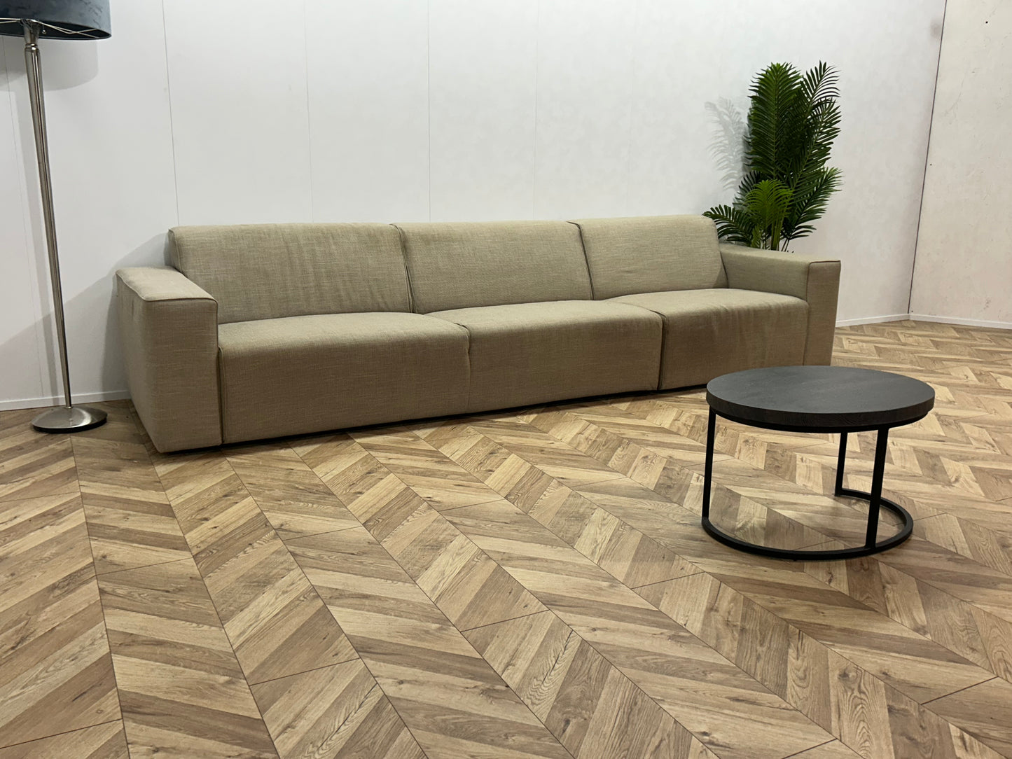 Beige 3-Zits Bank ~ Vaste Kussens