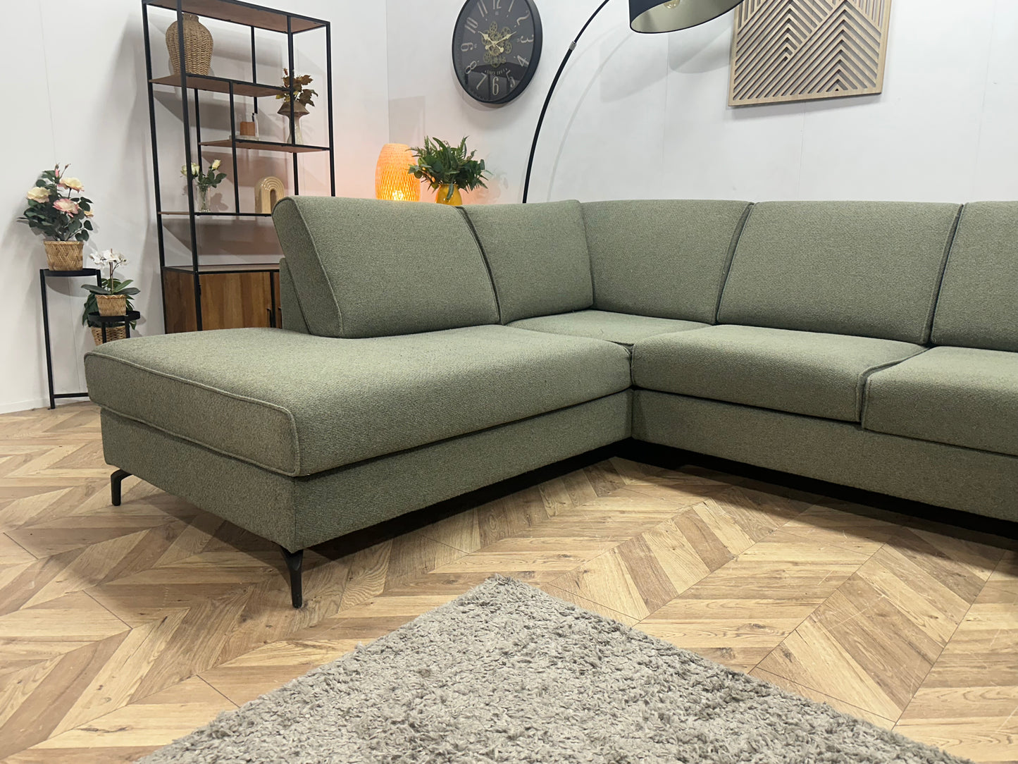 H&H Grijze U Bank ~ Losse Kussens Met Afneembare Hoezen