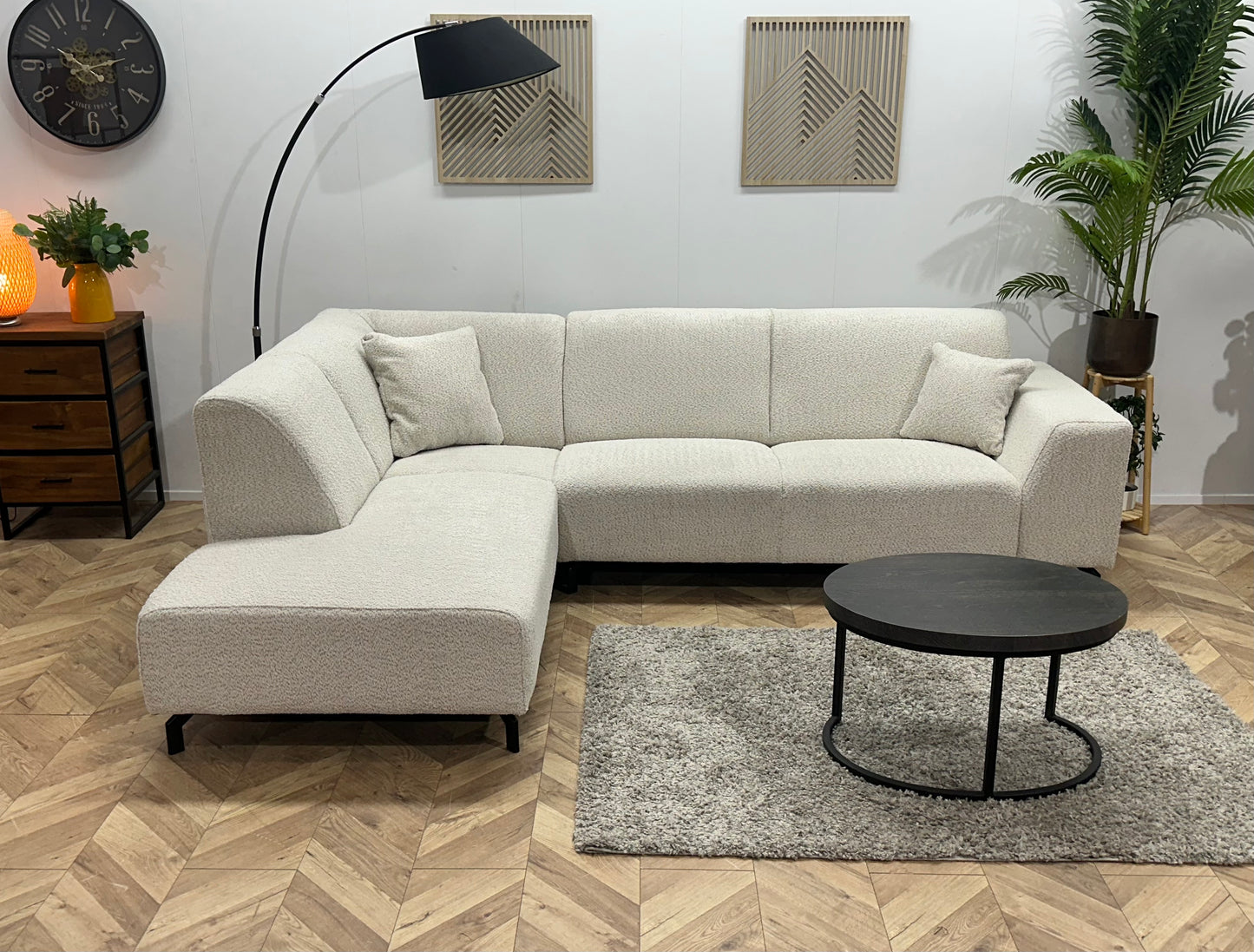 !Showroommodel! Witte Bouclé Hoekbank