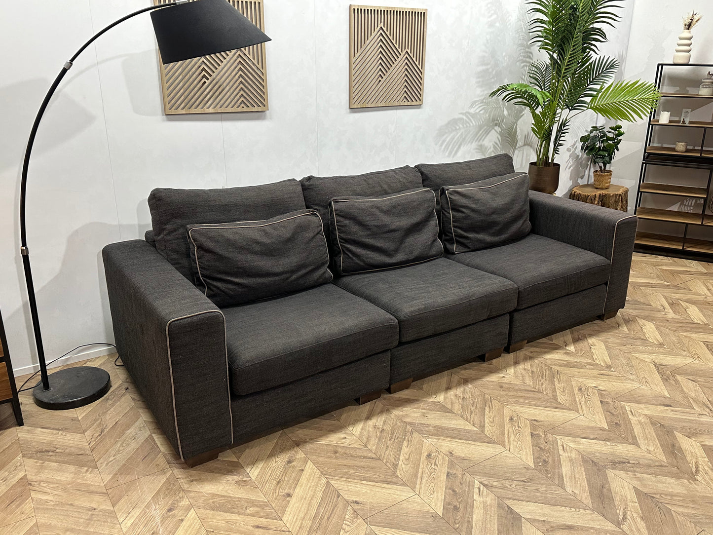 Villa One Grijze 3-Zits Bank ~ Losse Kussens Met Afneembare Hoezen